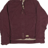 BERNIE Womens Maroon Cotton Hooded Jacket S Zip Casual Outerwear