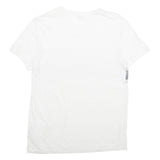 CALVIN KLEIN Mens White Grey Graphic T-Shirt S V-Neck Short Sleeve Classic Fit