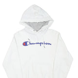 CHAMPION Mens White Hoodie XS Cotton Blend Pullover Drawstring Hood Casual