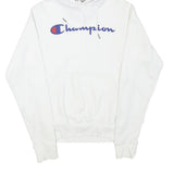 CHAMPION Mens White Hoodie XS Cotton Blend Pullover Drawstring Hood Casual