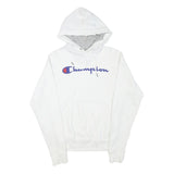 CHAMPION Mens White Hoodie XS Cotton Blend Pullover Drawstring Hood Casual