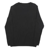 TOMMY HILFIGER Womens Black Plain V-Neck Basic Knit Jumper M Cotton Blend