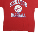 RUSSELL ATHLETIC Mens Red Senator Baseball Graphic T-Shirt M Crew Neck Short