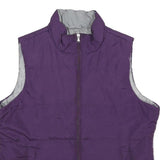 MADE FOR LIFE Womens Purple Jacket L Polyester Plain Zip Sleeveless Lightweight