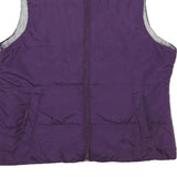 MADE FOR LIFE Womens Purple Jacket L Polyester Plain Zip Sleeveless Lightweight