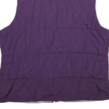 MADE FOR LIFE Womens Purple Jacket L Polyester Plain Zip Sleeveless Lightweight