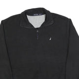 NAUTICA Mens Black Quarter Zip Sweatshirt XL Cotton Blend Casual Pullover
