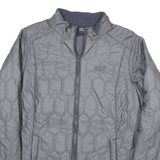 JACK WOLFSKIN Womens Grey Polyester Blend Quilted Jacket UK 18 Zip Outdoor Coat