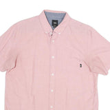 VANS Mens Pink Shirt M Cotton Button Short Sleeve Casual Pocket