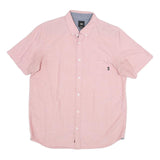 VANS Mens Pink Shirt M Cotton Button Short Sleeve Casual Pocket