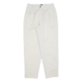 DOCKERS Womens Cotton Blend White Relaxed Straight Trousers W26 L28 Casual Zip