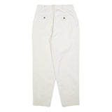 DOCKERS Womens Cotton Blend White Relaxed Straight Trousers W26 L28 Casual Zip