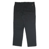 DICKIES Mens Classic Black Polyester Blend Trousers W40 L32 Zip Closure