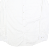 NAUTICA Mens White Cotton Blend Shirt L Long Sleeve Button Down Collar Classic