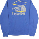 THE NORTH FACE Mens Blue Hoodie M Cotton Logo Print Pullover Drawstring Hood