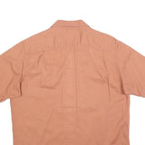 WRANGLER Mens Terracotta Short Sleeve Cotton Blend Shirt L Casual Lightweight