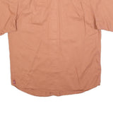 WRANGLER Mens Terracotta Short Sleeve Cotton Blend Shirt L Casual Lightweight