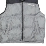 AVIREX Mens Black & Grey Puffer Jacket L Polyester Zip Outdoor Casual Vest