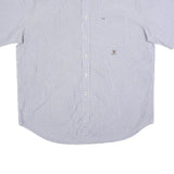 TOMMY HILFIGER Mens Blue & White Checked Shirt XL Classic Cotton Button Shirt