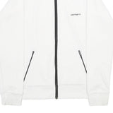 CARHARTT Womens White Zip Jacket M Polyester Plain Casual Lightweight