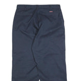 DICKIES Mens Cotton Blend Navy Relaxed Straight Trousers W36 L30 Workwear Zip