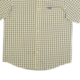 CHAPS Mens Yellow & Blue Checked Cotton Blend Shirt L Button Down Pocket
