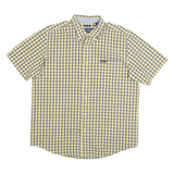 CHAPS Mens Yellow & Blue Checked Cotton Blend Shirt L Button Down Pocket