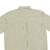 CHAPS Mens Yellow & Blue Checked Cotton Blend Shirt L Button Down Pocket