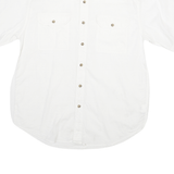 CARHARTT Mens White Short Sleeve Work Shirt L Button Pocket Cotton Blend