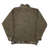 Mens Brown Reversible Synthetic Zip Jacket XL Plain Outerwear