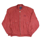 HIM COLLECTION Mens Red Bomber Jacket XL Polyester Blend Plain Zip Comfortable