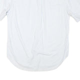 NAUTICA Mens White Blue Check Shirt L Cotton Blend Button Down Casual Summer