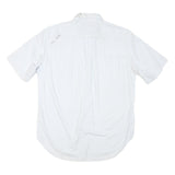 NAUTICA Mens White Blue Check Shirt L Cotton Blend Button Down Casual Summer