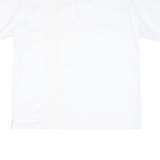 Mens White Henley Cotton Blend Shirt XL Casual Short Sleeve Pocket