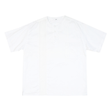 Mens White Henley Cotton Blend Shirt XL Casual Short Sleeve Pocket