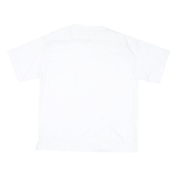 Mens White Henley Cotton Blend Shirt XL Casual Short Sleeve Pocket