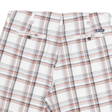 CHAPS Mens Shorts White & Orange Plaid Casual XL W36 Stylish Cotton Blend