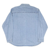 JORDACHE Mens Blue Denim Shirt XL Cotton Blend Casual Long Sleeve Button Pockets