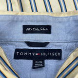 Tommy Hilfiger Striped Short Sleeve Shirt - XL Blue Cotton