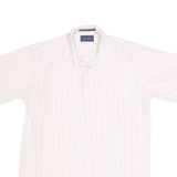 LEVI'S Mens White & Pastel Stripe Cotton Shirt S Summer Casual Lightweight