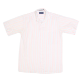 LEVI'S Mens White & Pastel Stripe Cotton Shirt S Summer Casual Lightweight