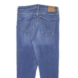 LEVI'S Womens Jeans Blue Slim Skinny Denim Light W29 L23 Raw Hem Zip Closure