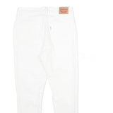 LEVI'S 721 High Rise Skinny Ankle Womens White Slim Skinny Denim W30 L27 Raw Hem