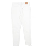 LEVI'S 721 High Rise Skinny Ankle Womens White Slim Skinny Denim W30 L27 Raw Hem