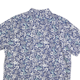 LEE Mens Blue & White Floral Shirt XL Short Sleeve Cotton Blend Button Collar