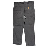 Relaxed Fit Carhartt Double Knee Carpenter Trousers - 35W 30L Grey Cotton