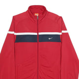 NIKE Mens Red & Navy Sporty Zip Polyester Jacket S Casual Trackwear