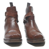 ADAMS BOOT Womens Ankle Boots Leather Brown UK 7 Stylish Buckle Detailing