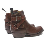 ADAMS BOOT Womens Ankle Boots Leather Brown UK 7 Stylish Buckle Detailing