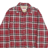 WRANGLER Mens Red & Black Checked Shirt Jacket S Cotton Blend Button Fastening